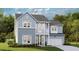 Charming two-story home with blue siding, white trim, a covered porch, and an attached garage at 360 Citrus Dr, Summerville, SC 29486