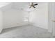 Cozy bedroom with a ceiling fan, window, and neutral carpet at 4850 Habersham Ln, Summerville, SC 29485