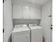 Bright laundry room features a white washer and dryer and ample cabinet storage at 704 N Godfrey Park Pl, Charleston, SC 29407