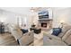 Inviting living room featuring a brick fireplace and comfortable seating arrangement with lots of room at 1401 Cooper River Blvd, Moncks Corner, SC 29461