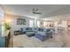 Open-concept living area with a comfortable sectional sofa and views of the kitchen at 146 Stagecoach Ave, Summerville, SC 29486