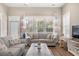 Bright living room with large windows, neutral furniture, and modern decor, creating a cozy atmosphere at 222 River Martin Ct, Summerville, SC 29483