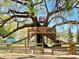 Unique wooden treehouse and playground with multiple levels in a serene, natural setting at 222 River Martin Ct, Summerville, SC 29483