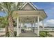 Picturesque gazebo with a seating area offers a relaxing space with waterfront views at 2516 Willbrook Ln, Mount Pleasant, SC 29466