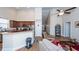 Open living room with vaulted ceiling, and open layout that flows into the kitchen at 322 Freeland Way, Moncks Corner, SC 29461