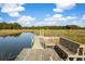 Community dock with benches and a swimming ladder, ideal for waterfront enjoyment at 5991 Joseph Blake Ln, Wadmalaw Island, SC 29487