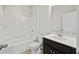 Bathroom with a combined shower and tub, along with a dark vanity at 612 Mclernon Trce, Johns Island, SC 29455