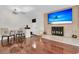 Charming dining area featuring hardwood floors, a ceiling fan, and access to a patio at 941 Law Ln, Mount Pleasant, SC 29464