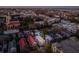 Aerial view of Charleston homes featuring a balcony and views of the cityscape and harbor at 100 Queen St, Charleston, SC 29401