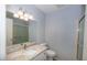 Renovated bathroom with a modern vanity, granite countertop, and walk-in shower at 108 Nightingale Manor, North Charleston, SC 29418