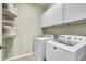 Well-lit laundry room featuring white cabinets and modern appliances at 1225 Blakeway St # 1104, Daniel Island, SC 29492