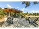 Enjoy the backyard pavilion with tables, seating, and a barbecue area for gatherings at 1225 Blakeway St # 1104, Daniel Island, SC 29492