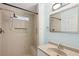 Contemporary bathroom with a shower, sink, faucet and modern mirror at 1491 Seacroft Rd, James Island, SC 29412