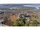 Aerial view of the property showcasing its location within a picturesque waterfront community at 2135 Landfall Way, Seabrook Island, SC 29455