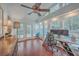 Bright office space with vaulted ceiling, a ceiling fan and outdoor views at 2410 Trent St, Charleston, SC 29414