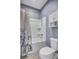 Bathroom with blue walls, a shower/tub combo, and white fixtures at 2425 Giles Ln, Mount Pleasant, SC 29466