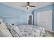 Well-lit bedroom with a large closet, a ceiling fan, and cozy decor, creating a restful ambiance at 2425 Giles Ln, Mount Pleasant, SC 29466
