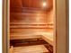 A beautifully lit, wood-paneled sauna at 2514 Myrtle Ave, Sullivans Island, SC 29482