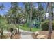 Vibrant playground featuring slides, climbing structures, and soft turf surrounded by trees at 278 Driftwood Ln, Edisto Island, SC 29438