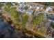 Aerial view of homes near a pond showcasing neighborhood layout and beautiful natural surroundings at 339 Cicadas Song, Moncks Corner, SC 29461
