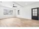 Bright bedroom features sleek ceiling fan, recessed lighting, and hardwood floors at 5 Maranda Holmes St, Charleston, SC 29403