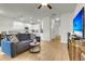Open concept living area with seamless flow to the kitchen at 9009 Cat Tail Pond Rd, Summerville, SC 29485
