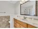Bathroom with a large vanity, marble countertops, and a framed mirror at 105 Waylon Dr, Summerville, SC 29483
