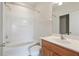 Bathroom featuring a shower-tub combination, wood vanity, and tile floors at 113 Broad River Dr, Summerville, SC 29485