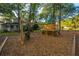 A large, inviting playground for children, set against a backdrop of mature trees and a charming house at 1253 Lakefront Dr, Charleston, SC 29412