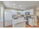 Well-lit kitchen features white cabinets, modern appliances, and an island for extra prep space at 128 Hornby Cir, Goose Creek, SC 29445