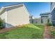 Backyard view with green lawn, privacy fence, and clear blue skies at 142 Midtown Ave, Summerville, SC 29486