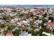 Aerial view capturing the city's skyline and charming neighborhood, showcasing urban living at 18 Logan St, Charleston, SC 29401