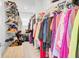 This is a walk-in closet with ample storage space for clothes and shoes at 225 Bird Song Path, Summerville, SC 29485