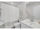 Bathroom featuring a vanity sink, toilet, mirror, and a shower with a white patterned curtain at 3213 Great Egret Dr, Johns Island, SC 29455
