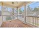 Inviting front porch with wood flooring and classic columns at 8475 Athens Way, North Charleston, SC 29420