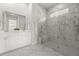 Luxurious bathroom with marble floors, a glass shower, and a double vanity at 1107 Bellwether Ln, Summerville, SC 29485
