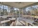 Screened-in patio features wicker furniture and views of the backyard, perfect for relaxing at 112 Avonshire Dr, Summerville, SC 29483