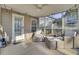Covered patio with ceiling fan and furniture offers an ideal outdoor relaxation spot at 112 Avonshire Dr, Summerville, SC 29483