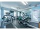 Community gym featuring treadmills, elliptical machines, bikes, free weights, and mirror at 1581 Cambridge Lakes Dr, Mount Pleasant, SC 29464
