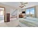 Spacious bedroom with connected bedroom, ceiling fan and balcony access at 1615 E Ashley Ave, Folly Beach, SC 29439