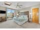 Bedroom with access to balcony and decorative screen behind bed at 1615 E Ashley Ave, Folly Beach, SC 29439