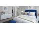 Cozy bedroom with blue accents, soft lighting, closet access, and a comfortable bed at 187 Belfort Place, Summerville, SC 29486