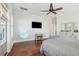 The main bedroom features a hanging chair, ensuite bathroom, and a stylish ceiling fan at 2514 Bullock Guard Dr, Johns Island, SC 29455