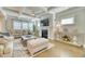 Cozy living room featuring a fireplace, TV, hardwood floors, and large windows for natural light at 2905 Cavalcade Cir, Johns Island, SC 29455