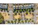 Aerial view of a neighborhood showcasing well-maintained homes, tree-lined streets, and community green spaces at 292 Lotz Dr, Summerville, SC 29483