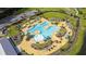 Aerial view of the resort style community pool, splash pad, and grilling area at 317 Pine Crest View, Summerville, SC 29486