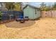 Charming backyard with a shed, fire pit, and seating area perfect for outdoor entertaining at 493 Woodland Shores Rd, Charleston, SC 29412