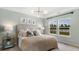Light bedroom featuring a cozy bed, modern art and plenty of natural light with water views at 542 Richfield Way, Summerville, SC 29486