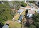 Aerial view of a property showcasing the backyard, shed, and surrounding greenery at 727 Spark St, Mount Pleasant, SC 29464