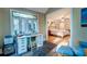 Office area with stained glass window and views of the backyard, adjacent to the main bedroom at 731 Fort Johnson Rd, Charleston, SC 29412